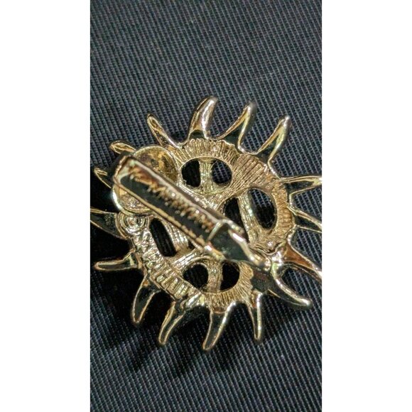 Vintage Sarah Coventry Gold-Tone Sea Urchin Brooch & Clip-On Earrings Set - Picture 3 of 9